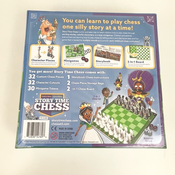 Story Time Story Book and Standard Chess Set Educational 30+ Mini Games Ages 3+ - Picture 3 of 8